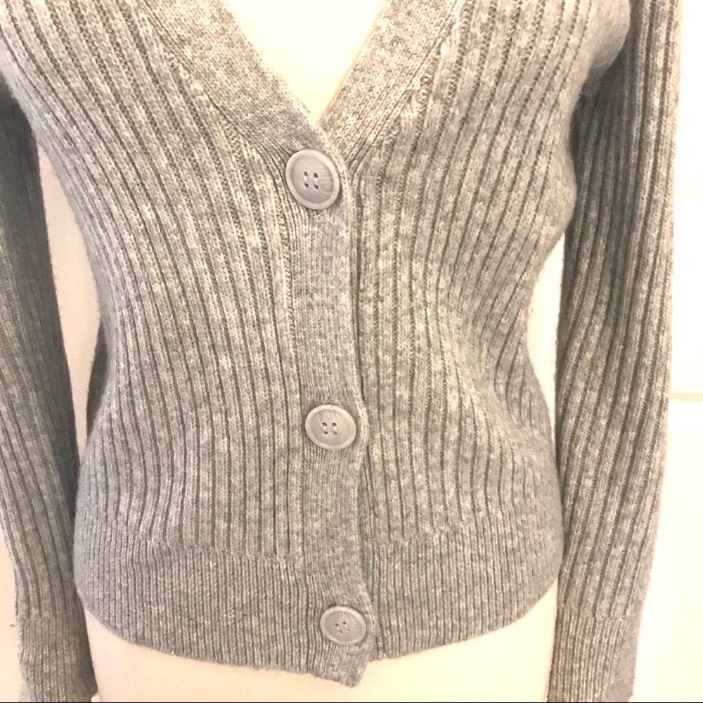Halogen Ribbed V Neck Cardigan - Picture 6 of 8